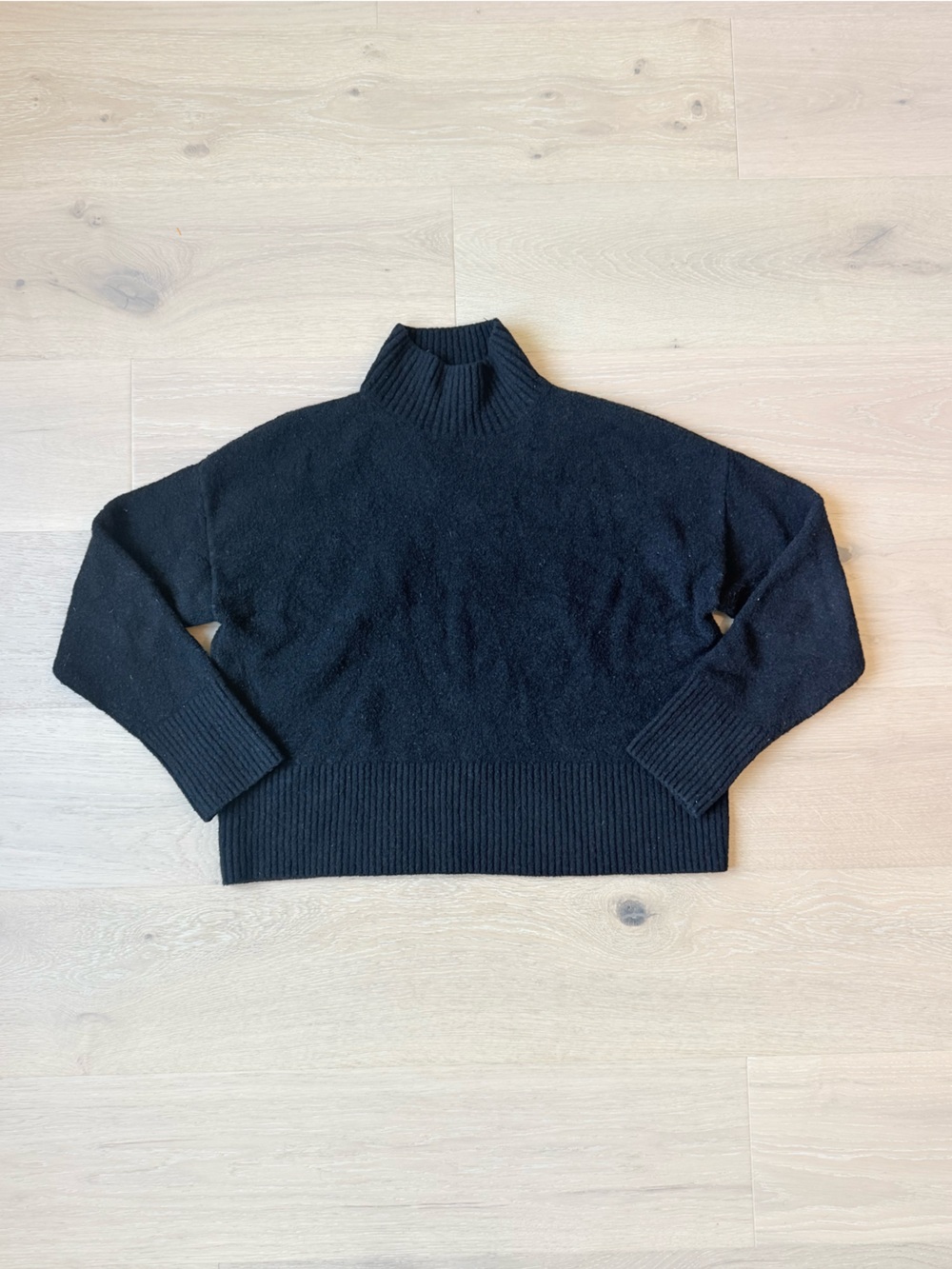 & Other Stories Black Cozy Mock Neck Sweater Size M